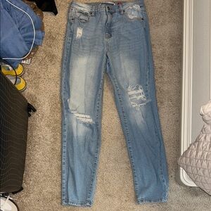 Women's Distressed Blue Jeans